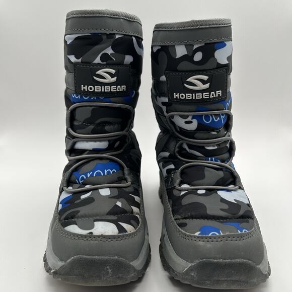 Hobibear Big Kids Winter Boots Size 35 US Size 3.5 Blue Faux Fur Lined AW3771 - Picture 5 of 8